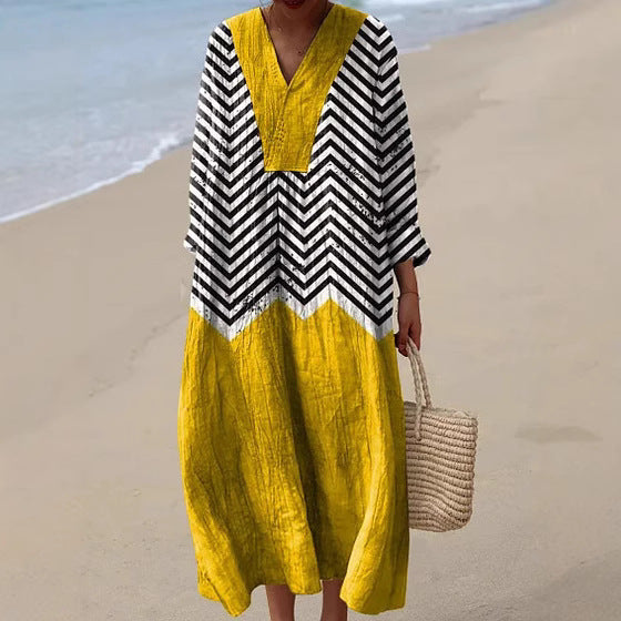 PERLE™ | Robe Zigzag Contrastée