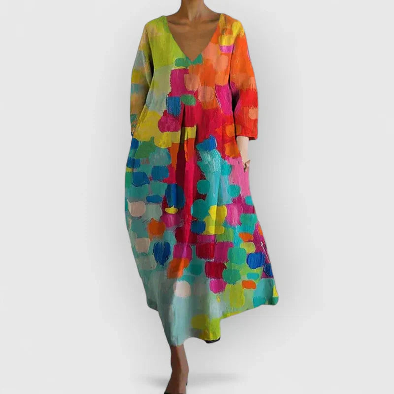 PERLE™ | Robe colorée à col en V